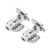 2Pcs Cabinet Hinges Stainless Steel 2.0mm Thick Thicken Base Electroplating Bright Wardrobe Hinge for Kitchen Bathroom