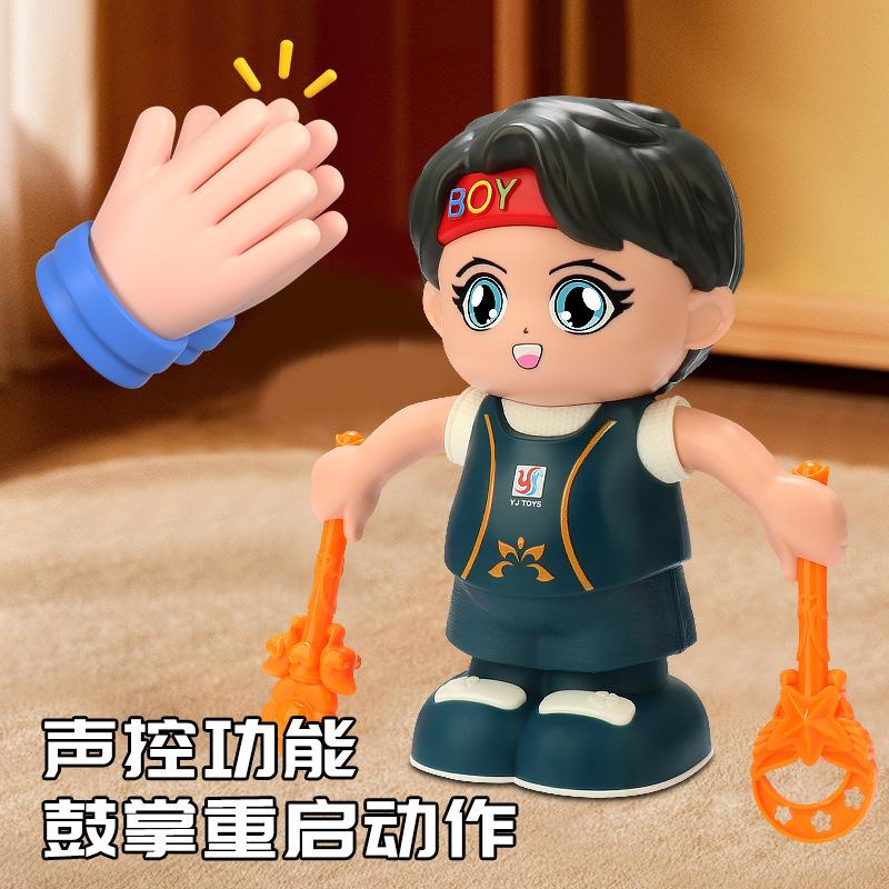 Electric Voice Control Induction Stunt Tipping Little Boy Music Light Cartoon Little Girl Doll Children's Educational Toys