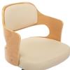 Swivel Office Chair Cream Bentwood and Faux Leather