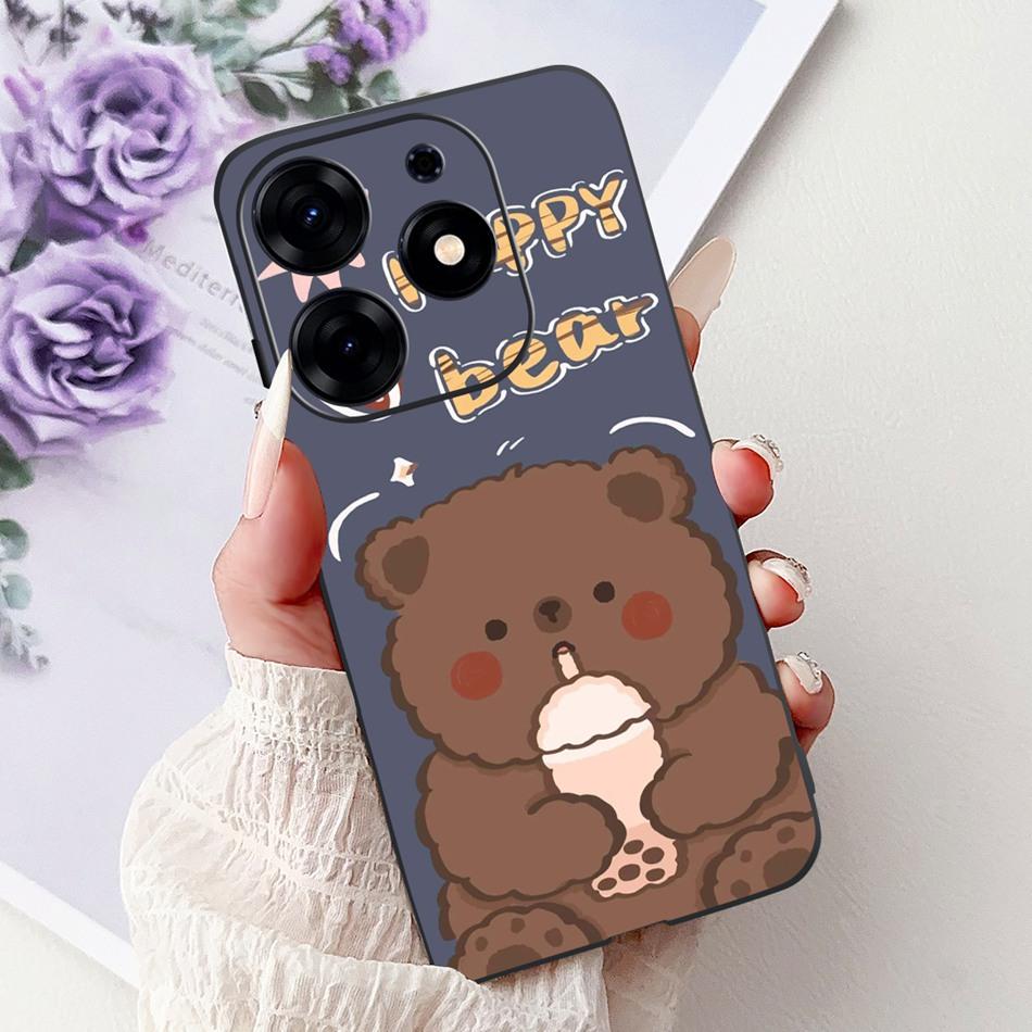 For Tecno Spark 10 Pro Phone Case Spark 10Pro 4G KI7 Elegant Floral Cat Printing Soft Silicone TPU Cases