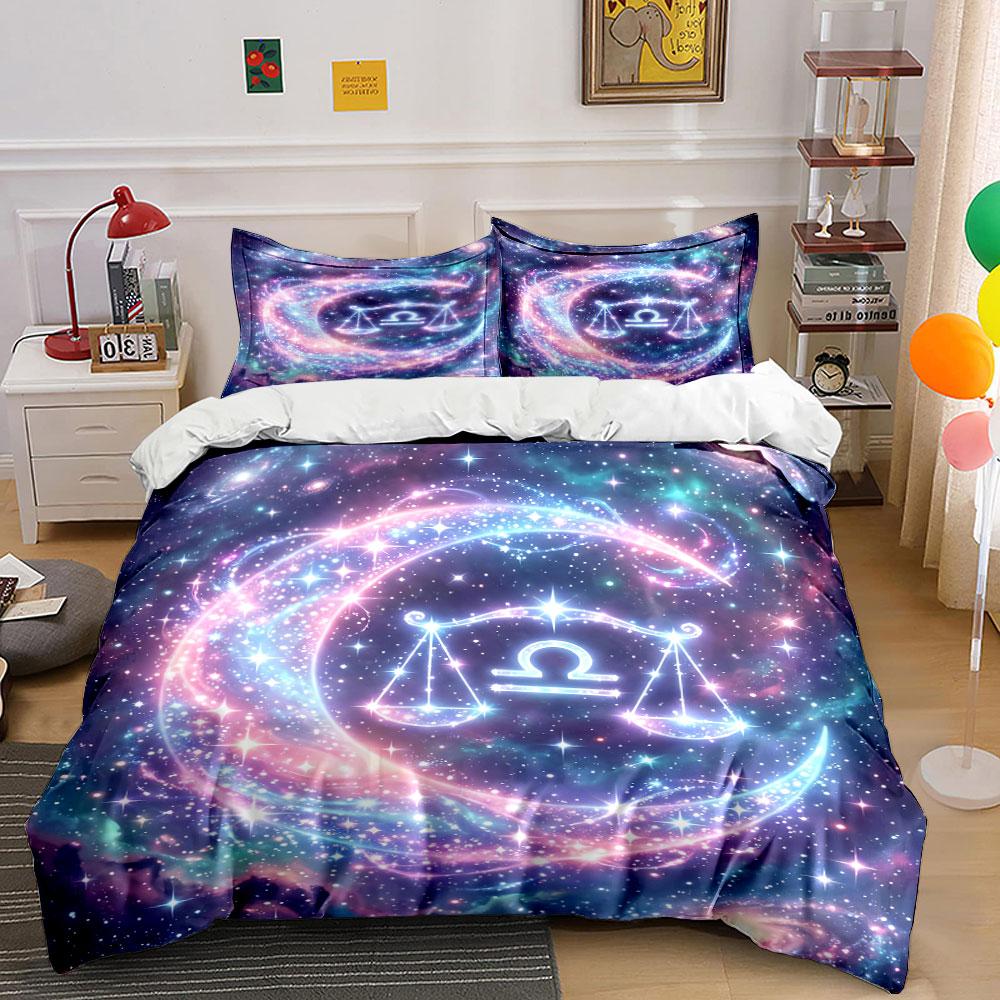 Libra Galaxy Bedding Set Bedding Duvet Cover Set Duvet Cover Pillowcases (1 * Duvet Cover 2 * Pillowcases, without duvet insert)
