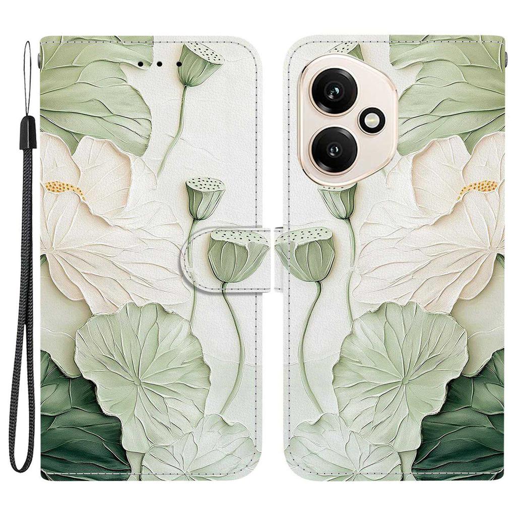 For Honor 400 5G (Global) Wallet Case Pattern Printing Leather Stand Phone Cover with Strap