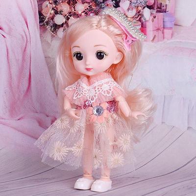 16cm Mini Movable 21 Jointed Doll Girls Toy 3D Big Eyes BJD Princess Full Outfits Dresses Collection Παιδική κούκλα Δώρο