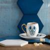 Coffret de tasses à expresso-moka - Karaca - İznik - Porcelaine - 4 pièces - 2 tasses et soucoupes
