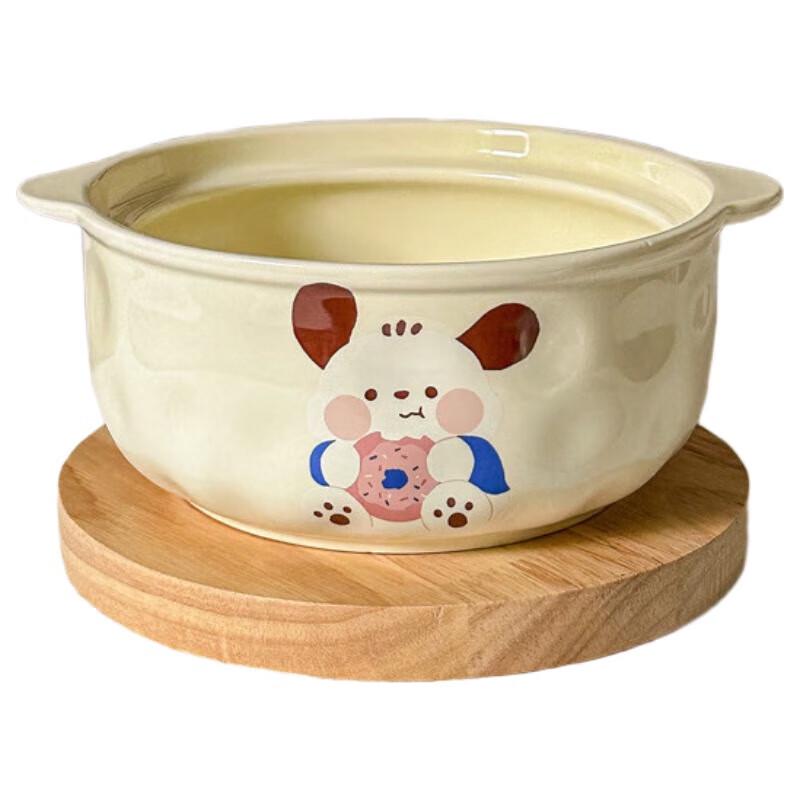 Cute Pacha Dog Ceramic Noodle Bowl Set
