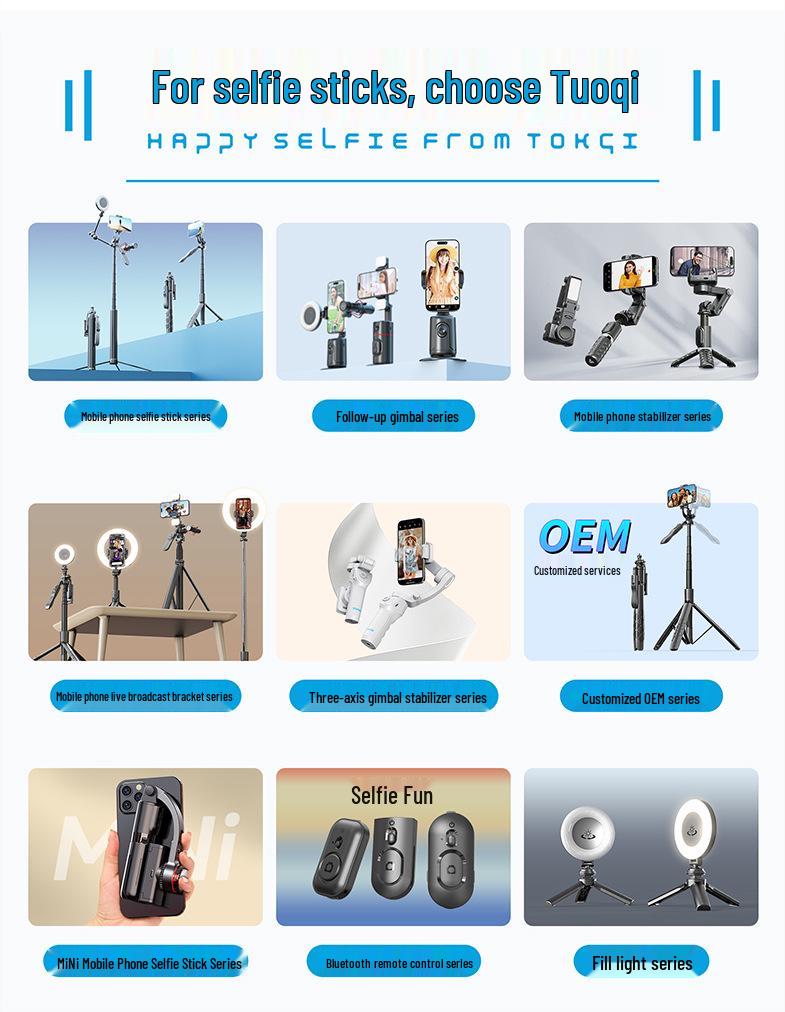 L09 Bluetooth Selfie Stick: Handheld Stabilizer with Fill Light, Anti-Shake Vlog Gimbal, Single-Axis Mini Steady Cam