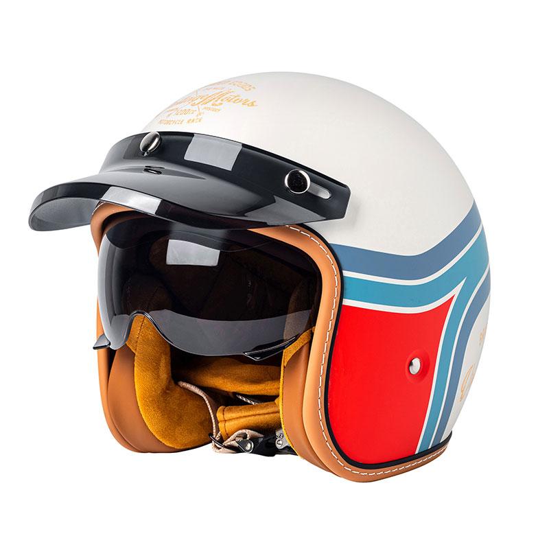 2025Newly Introduced Retro Motorcycle Helmet with Goggles and Anti-collision Protection Helmet 3/4 Riding Helmet