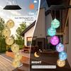 1pc Morocco Ball/Mirror Ball Solar Wind Chime Light Outdoor Garden Waterproof 6LED Hanging Lamp For Home Terrace Courtyard Decor