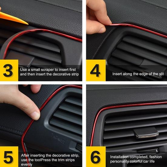 5M automobilio salono dekoratyvinės juostelės, galvanizuotos automobilio apdailos juostelių rinkinys, „pasidaryk pats“ dekoravimo lanksčios juostelės, liejimo, automobilių stiliaus juostelės
