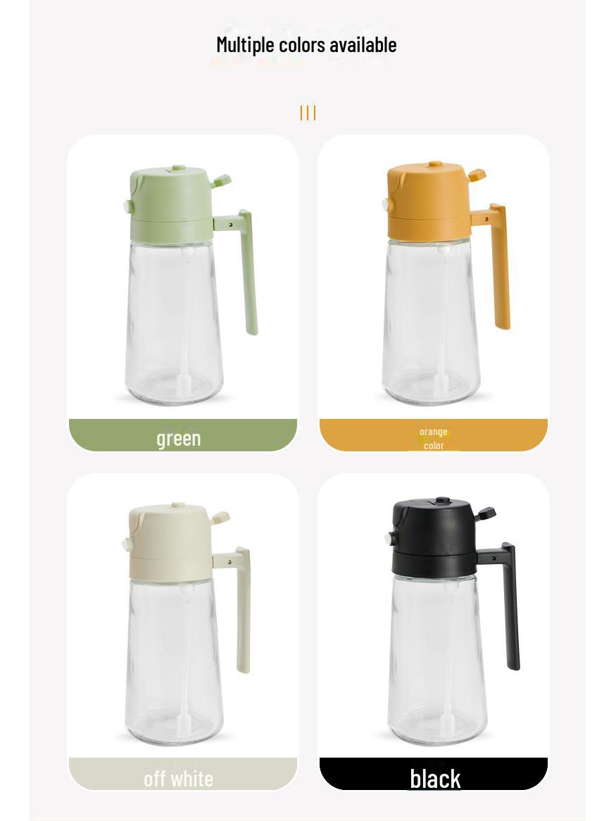 

Стеклянный флакон-распылитель для масла двойного назначения для кухни и фритюрницы: Герметичный распылитель-распылитель зелёный