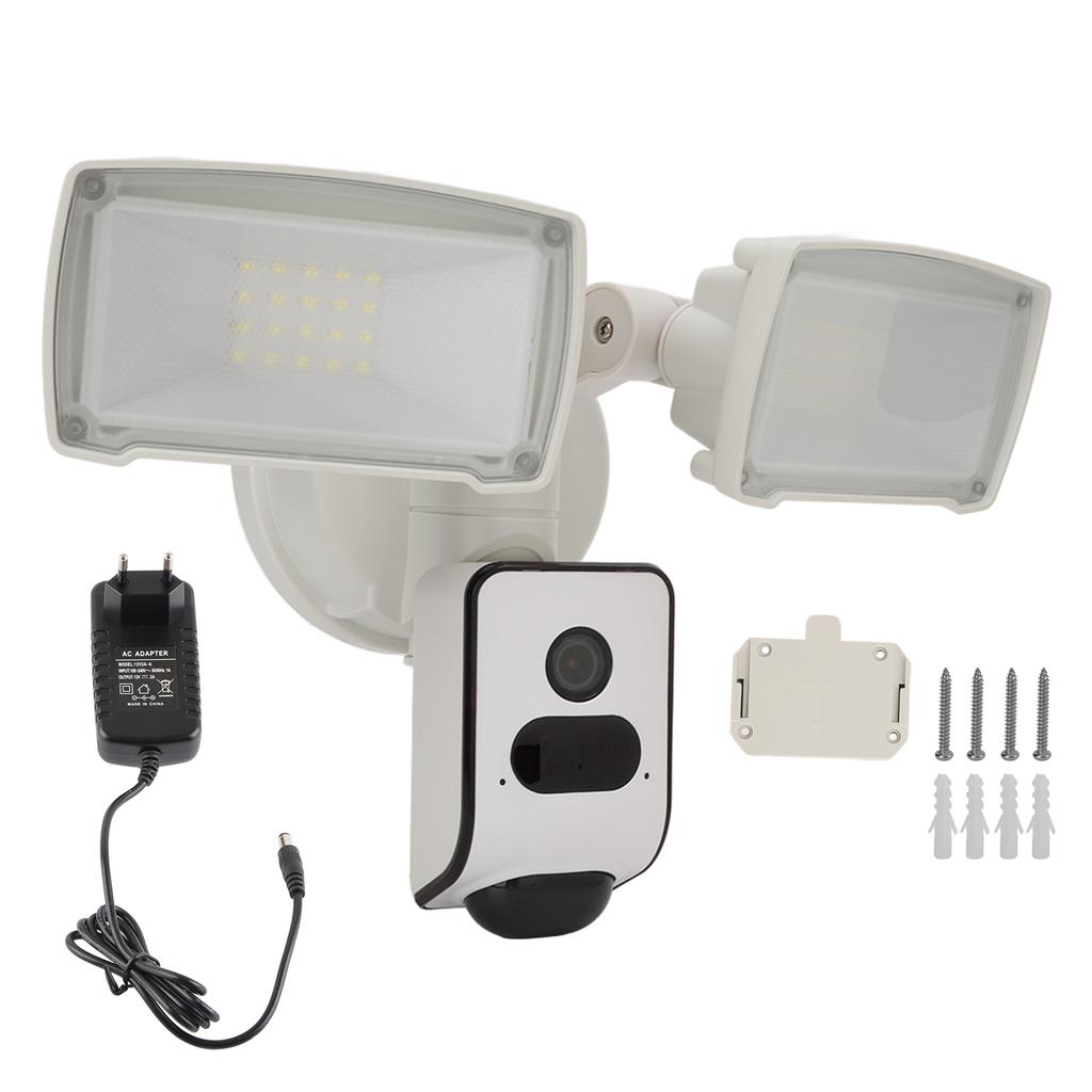 3MP Floodlight Camera IP65 Waterproof Night Vision 2 Way Audio 120 degrees  Lens Angle Motion Detection for
