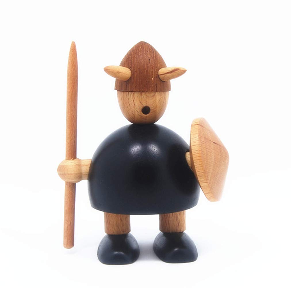 (hej!e) Viking figurine, Nordic style, made of wood (Natural 1)