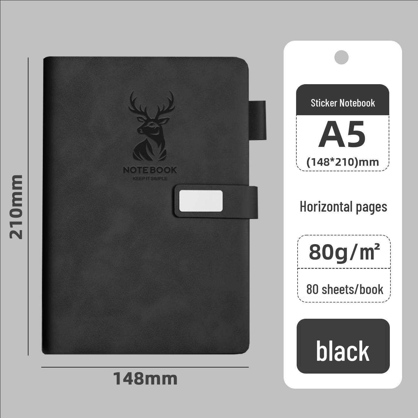 

Custom A5 Notebook with Thickened Buckle and Deer Head Logo