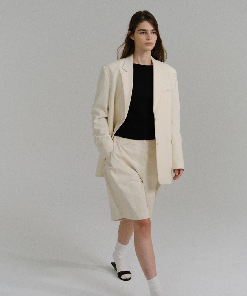 Aubour Lip Tailored Jacket (Ivory)