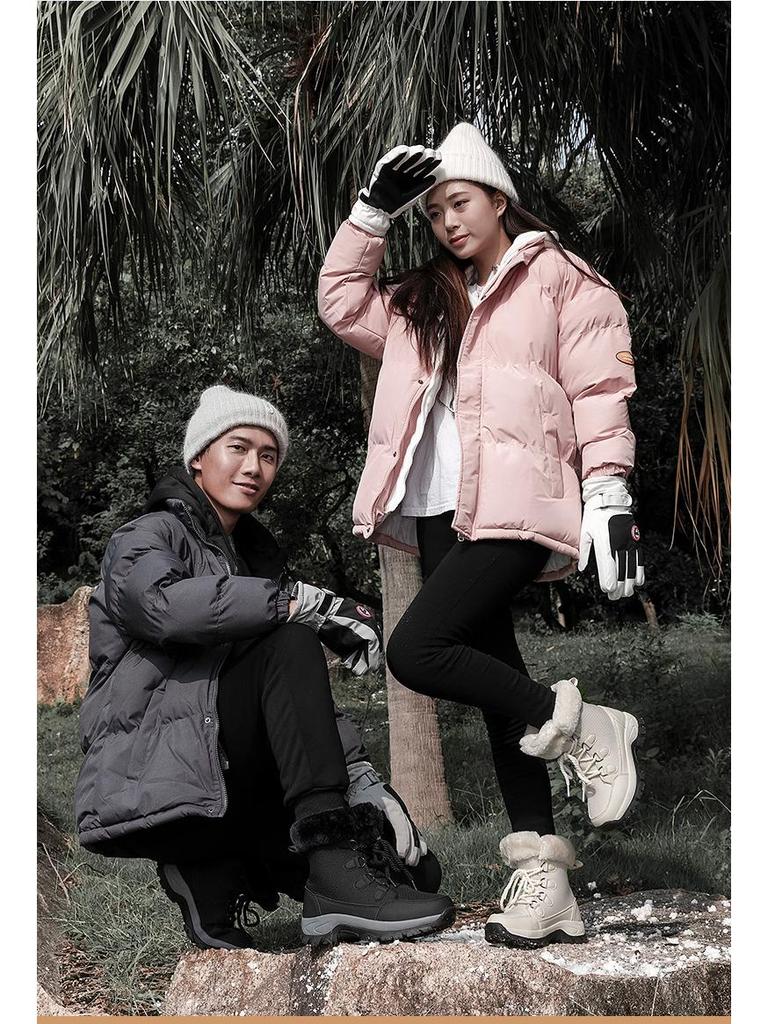 2025 Women's Mid-Calf Snow Boots with Fleece Lining, Thickened Cotton, Plus Sizes Available