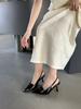 fashion Pointed Toe Women Sandals 2024 New Arrivals Fashion Outside Back Strap Thin High Heels 2024 New Arrivals Party Pumps Black White