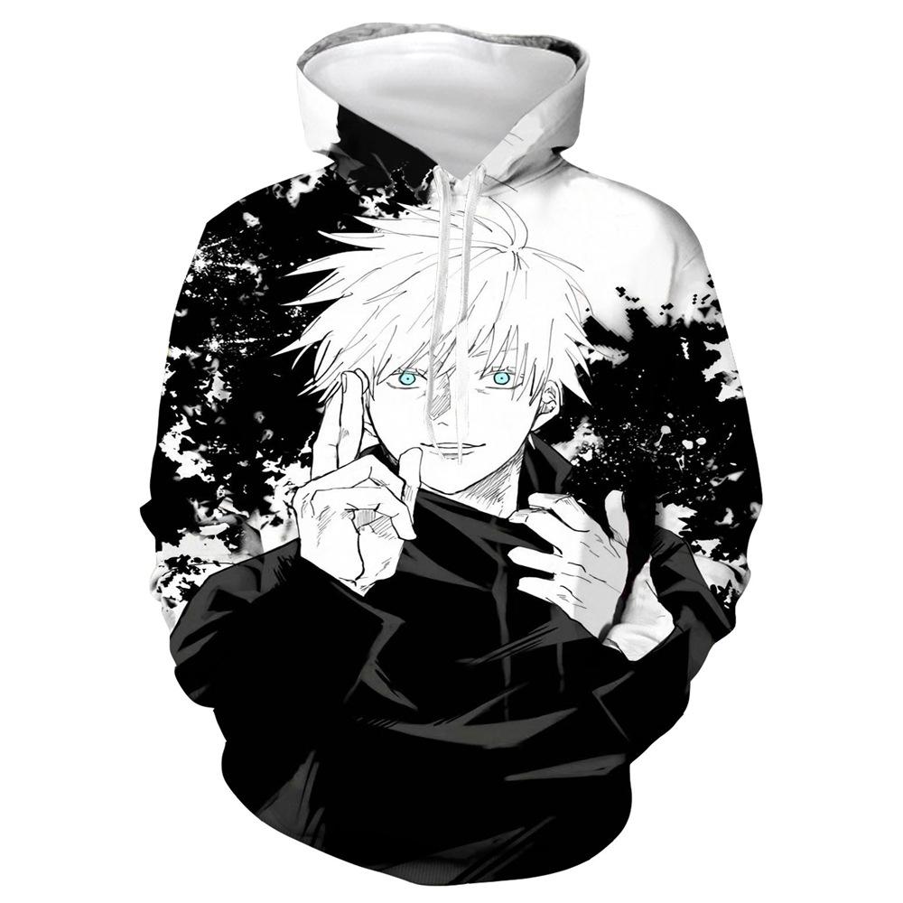 Felpa Sportiva da Uomo con Cappuccio Stampa Digitale 3D Moda Cartone Animato Animazione Felpa Casual