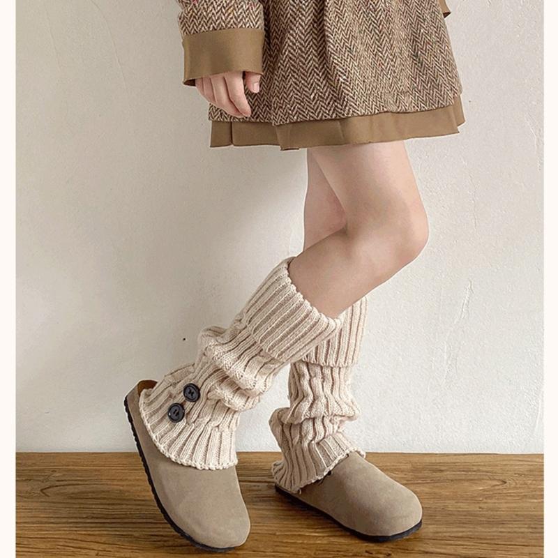 Autumn Winter Socks Leg Warmer Stockings Socks for Girls 2-13 Years Knitted Leg Cover Crochet Long Stockings Socks