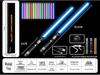 Dual RGB 15-Color Metal Lightsaber Toy - Star Wars Force Laser Sword for Dueling