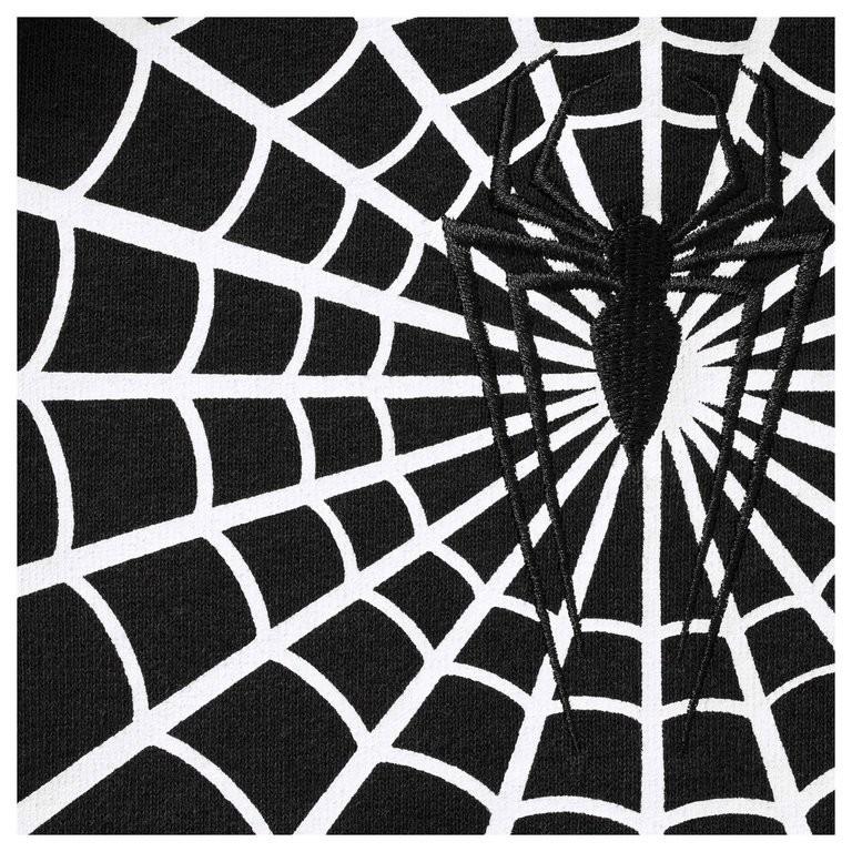 Supreme X Vanson Leathers Spider-Man Zip Up Hooded Sweatshirt Black