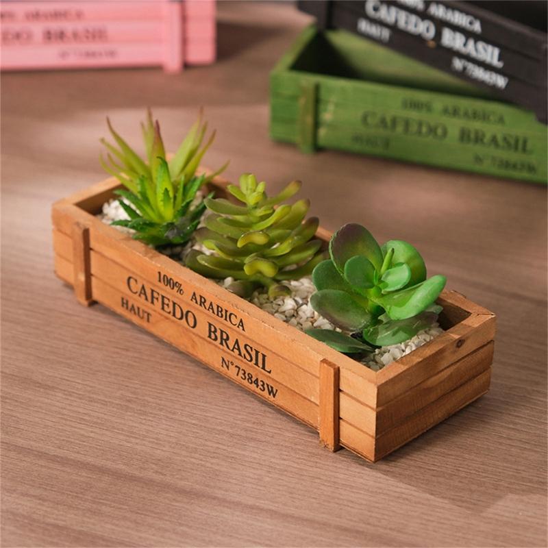 Wooden Rectangle Troughs Box Plant Bed Planter Box Garden Plant Flower Pots Succulents Pot Rectangle Troughs Box Plant