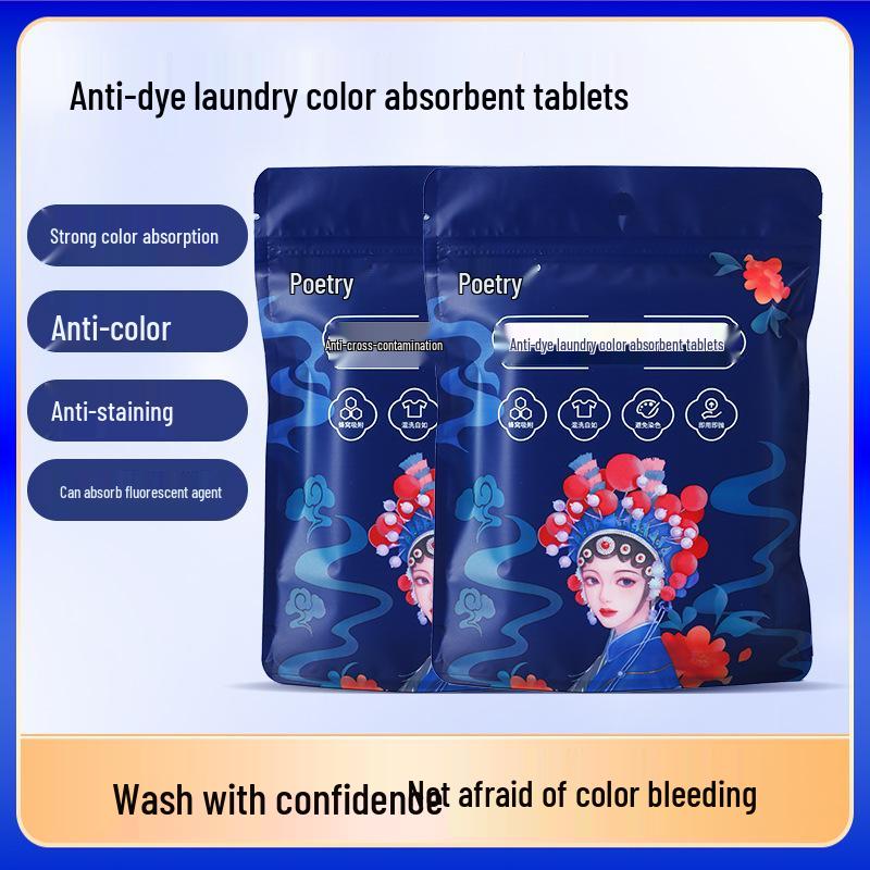Chusteczki pochłaniające kolor do prania, Ochrona przed farbowaniem, Bezproblemowe pranie mieszane, Ochrona koloru, 50 sztuk