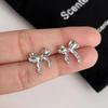 European American Simple Bow Stud Earrings: Chic, High-Class, Versatile Design
