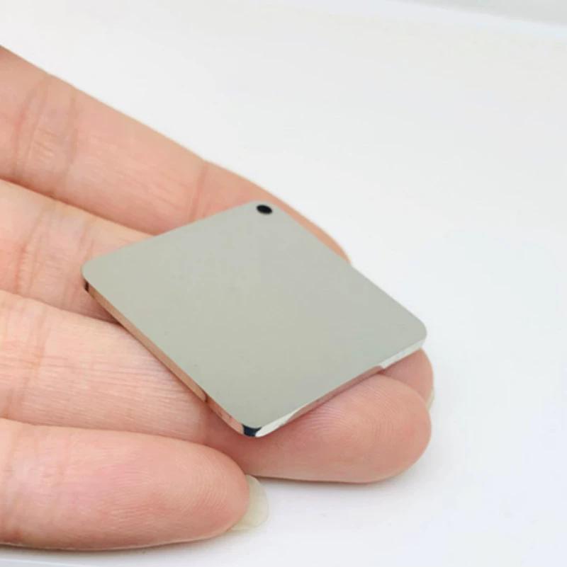 WTEMPO 2PCS Stainless Steel Round Square Tag Keychains Jewelry Pendant Key Chains Can Be Engraved Handbag Packback Car Key Pendants