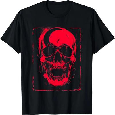 Moon Skull Goth Gothic Occult Pagan Grunge Unholy Aesthetic T-Shirt