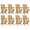 VidaXL Set of 8 Garden Chairs with Cushions, Patio Seats, Balcony Chairs, Outdoor Patio Furniture, Cream 3072891
