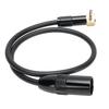 Right Angle 3.5mm To XLR Stereo Sound Cable 0.5M Male To XLR Male Microphone Cable for Phone Tablet Laptop