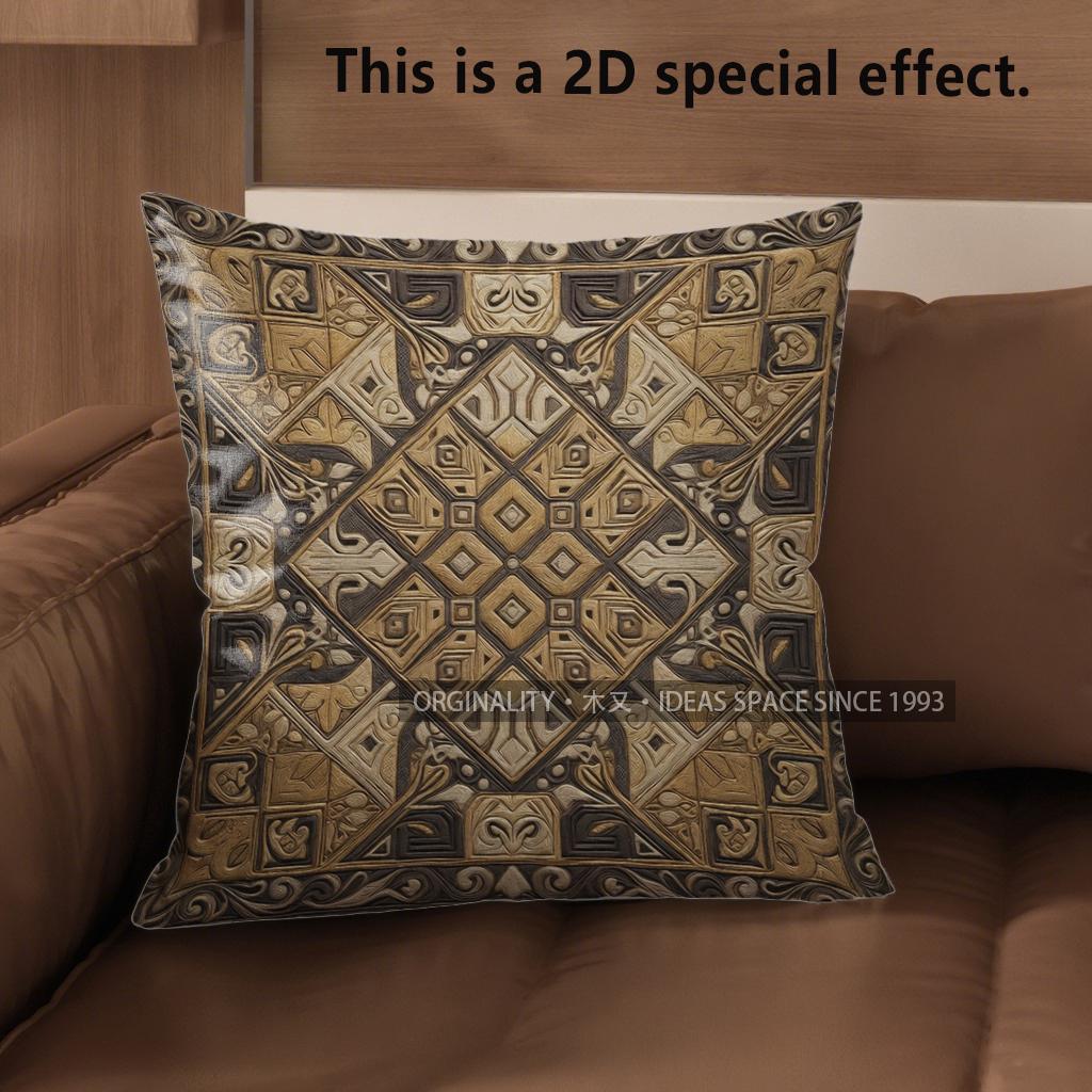 2D Colorful Geometric Pattern Digital Print Pillow Covers Pattern Cushion Cover Suitable For Sofa Bedroom Car Pillow Cover