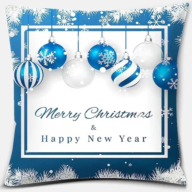 Christmas Themed Throw Pillow Cover with Short Plush Print for Living Room Decoration Cushion Cover Pillow Covers Decorative