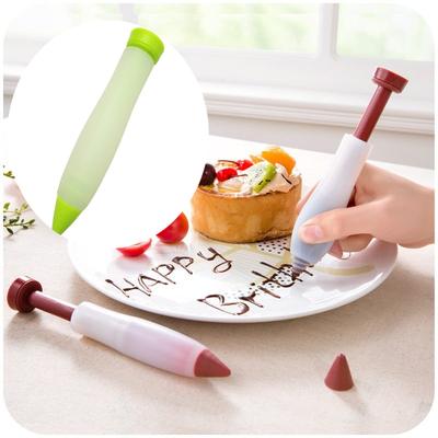 Backwerkzeuge Lebensmittelqualität Silikon Schokolade Marmelade Silikon Spritzbeutel, Schreiben Dekorieren Kuchen Schreibstift G Milchstift