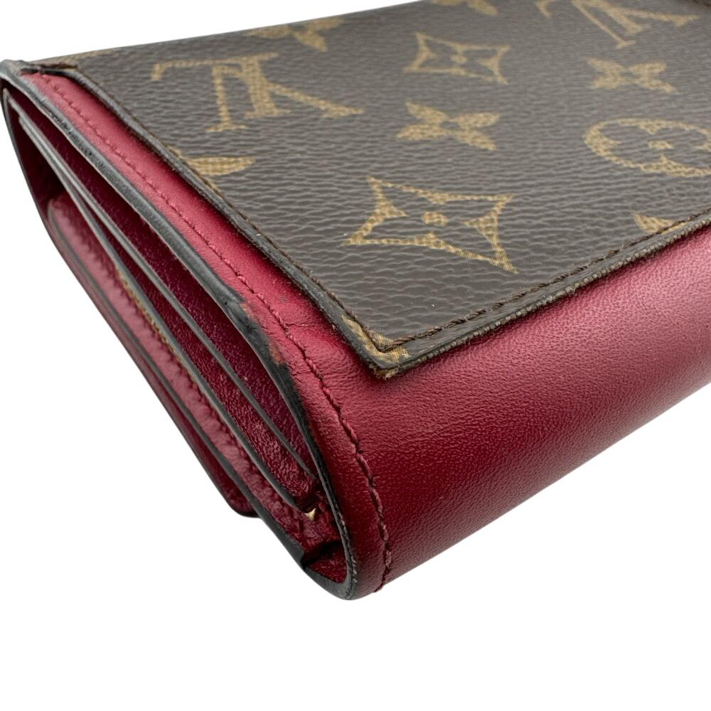 Louis Vuitton M64587 Compact Wallet Monogram Monogram Portefeuille Flore Compact Bifold Wallet Brown Monogram Used