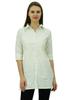 Bimba Women's Solid Cotton Tunic Shirt 3 4 Sleeve Short Kurti Collar Neck
