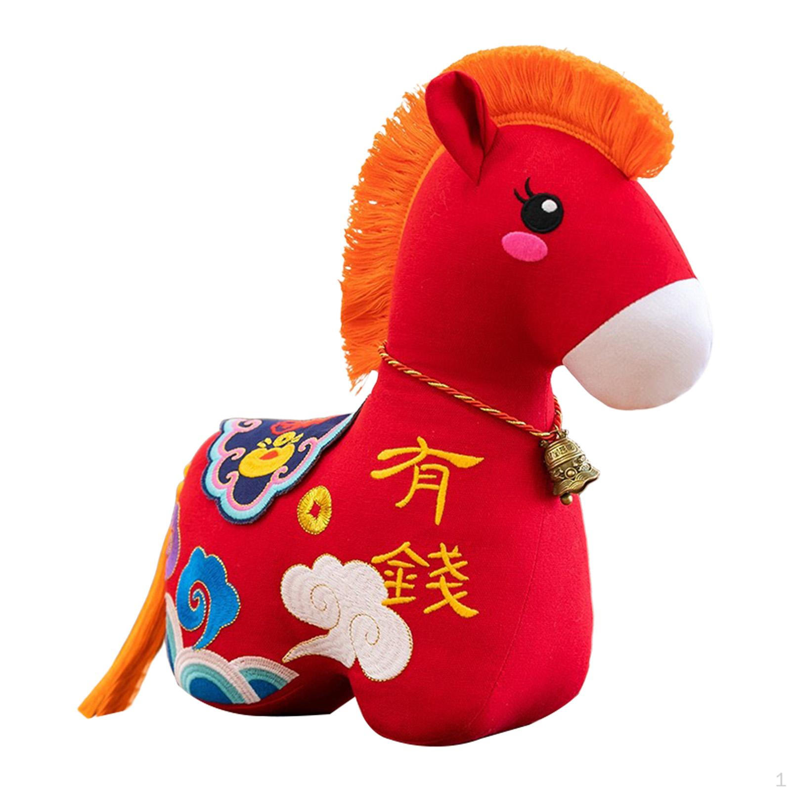 

Horse for Chinese Year 2026, , Toy Door, Gift Children, Decoration Home Or Bedroom Orange Red 12cm