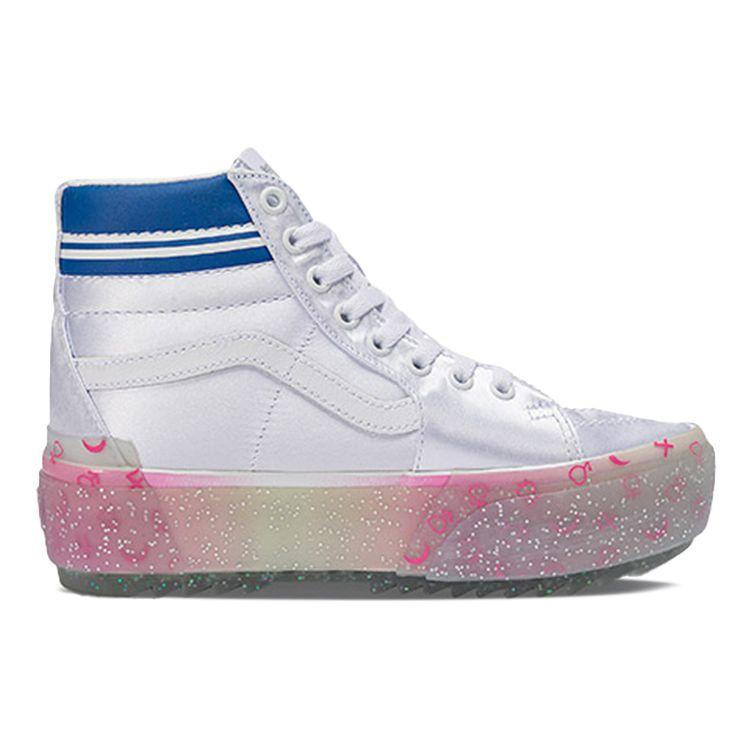 Vans Sailor Moon X Sk8-Hi Stacked Pretty Guardian - Silver Unisex Sneakers White VN0A4BTWSLV