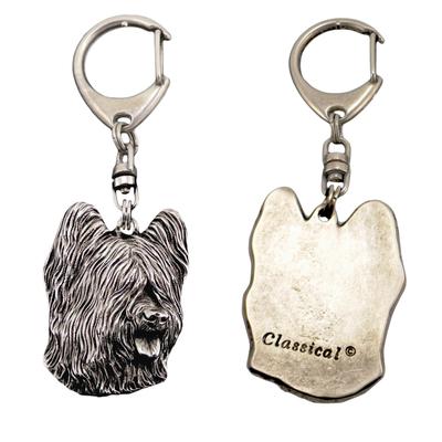 Briard, Berger De Brie - Silver-plated Key Ring with Dog, Handbag Decoration, Backpack Pendant by Brand