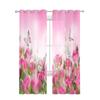 Flowers Butterfly Rose Tulle Translucent Drapes for Living Room Decoration Window Curtain ideal for Bedroom Kitchen Area Voile Organza Curtains