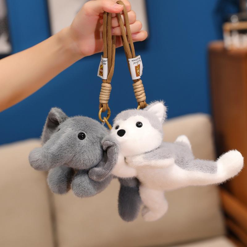Cute Little Animal Panda Husky Doll Plush Toy Elephant Rabbit Doll Girl Rag Doll