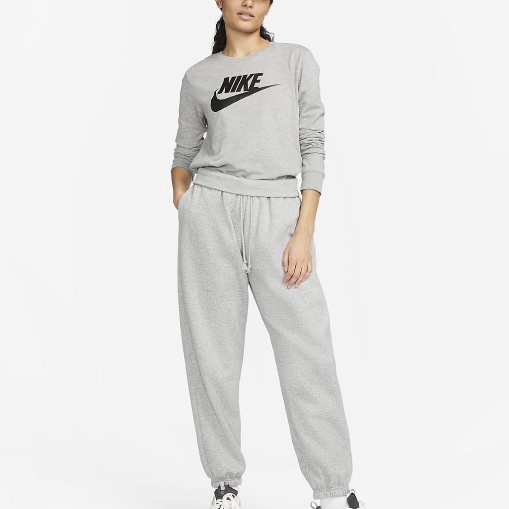 Nike Sportswear Essentials Crew Neck Logo Print Long Sleeve Sweatshirt Women Sweatshirt Gray FJ0442-063