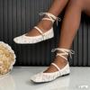 Scarpe Basse da Ballerina in Rete da Donna Mary Jane Slip-On Casual Traspiranti Ballerine da Donna Estive Punta Quadrata Chiusa Mary Jane Scarpe Eleganti