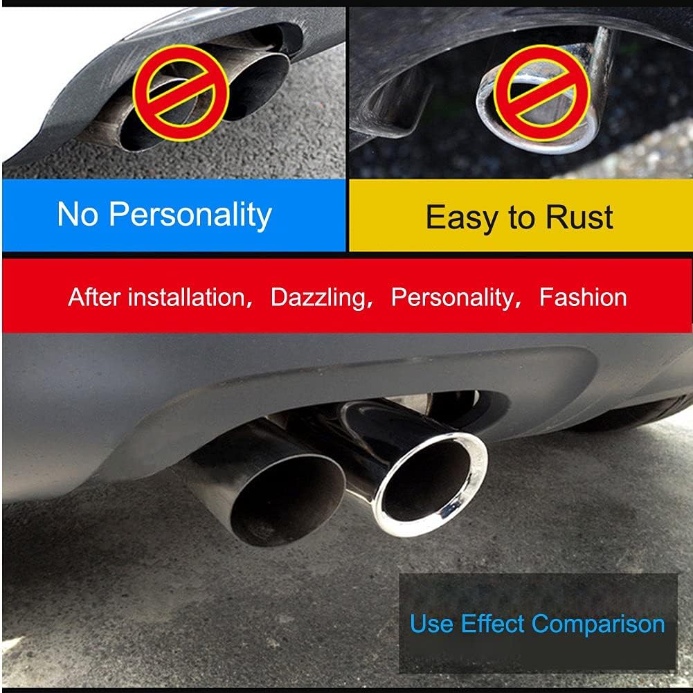 Dsycar Exhaust Tips Pair Compatible With VW Volkswagen JETTA 2009-2018/ SAGITAR 2011-2015 / POLO 2012-2014 / GOLF 7 2013-2015 / Compatible With BMW