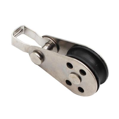 25mm Einzelflaschenzug, 304 Edelstahl Hebekrane Flaschenzug, Drahtseil Aufhängungen Seilrolle Heineseil Flaschenzug