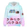 Children's Fashion Casual Long Sleeve Hooded Witch  Group Print Sweatshirt