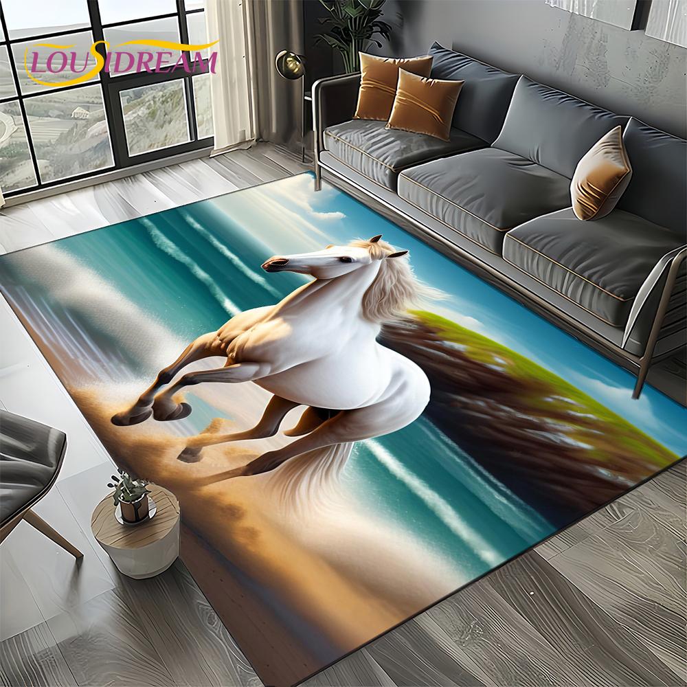 Horse Animal Carpet Rug for Living Room Bedroom Home Sofa Decoration,Kid Rug Floor Mat