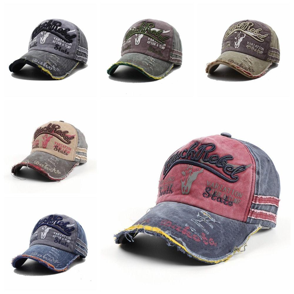 

Adjustable Washed Baseball Hat Cotton Punk Sun Cap Simple Letter Embroidery Peaked Cap Men кавовий