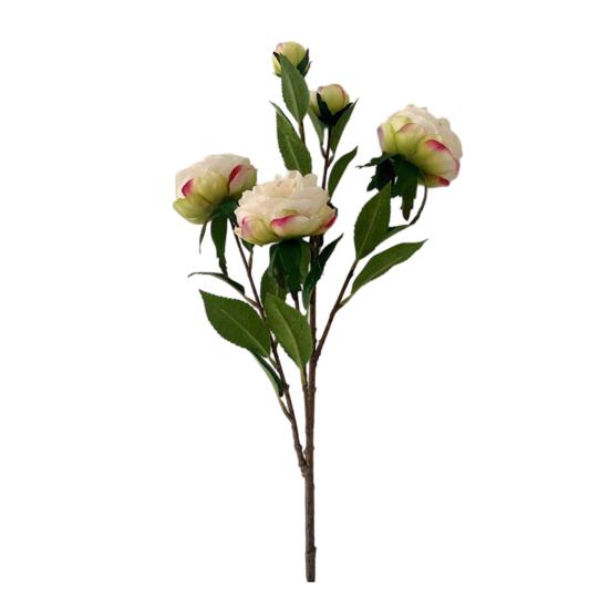 Artificial Peony Flowers 35.8" Faux Peony Stems Realistic Fake Silk Peony Branches with 3 Bloom Heads And 2 Buds for Vase DIY Bouquet Weeding