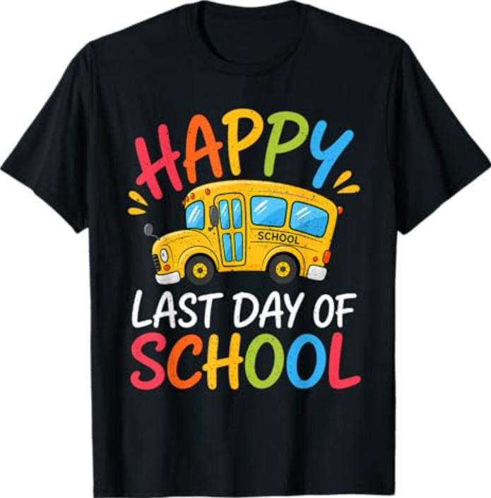 School Bus Driver Summer Vacation Happy Last Day of School T-Shirt